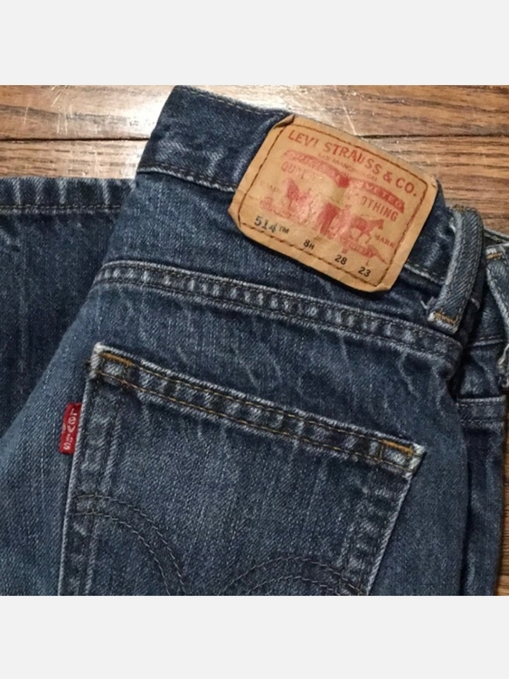 Kid's Women's? Levi's 514 Dark Wash Denim Jeans 8M 28 x 23 EUC Back To School